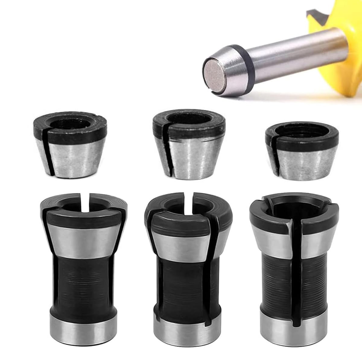 Serplex 6Pcs Collet Chucks Clamping Adapters Set 6mm, 1/4 Serplex 6Pcs Collet Chucks Clamping Adapters Set 6mm, 1/4